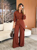 Conjunto calça botão flor