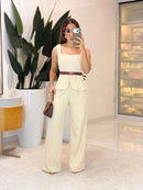 Conjunto alfaiataria blusa bata