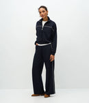 Conjunto Wide Leg em Moletom com Estampa Listrada