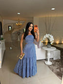 Vestido Alina Azul Listrado