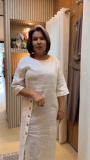 Vestido 100% Linho Botões Tania