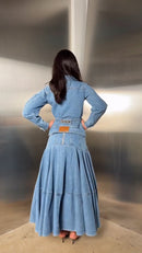 Conjunto Jeans Blusa + Saia