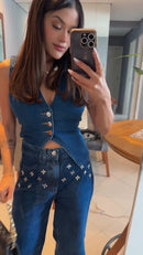 Calça com Colete Bordado Luiza