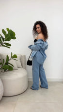 Calça com Jaqueta Jeans