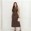 Vestido Feminino Longuete Couro