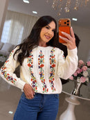 Blusa em Tricô Branco Lorraine