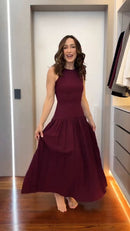 Vestido Midi de Viscose com recortes