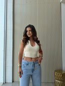Cropped Duplo tecido encorpado