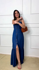 Vestido Jeans Longo Mavi