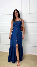 Vestido Jeans Longo Mavi