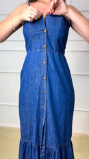 Vestido Jeans Longo Mavi