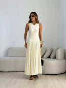 Vestido de malha plissado