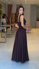 Vestido Longo Charlote Marrom