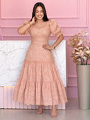 Vestido Supermidi Lese Algodão Bordado
