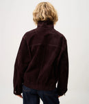 Jaqueta Oversized em Couro com Gola Alta e Barra Ajustada