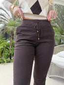 Calça De Sarja Com Cordão
