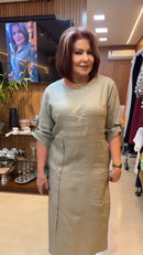 Vestido 100% Linho Botões Tania