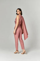 Conjunto Blusa Assimétrica e Calça com Pregas