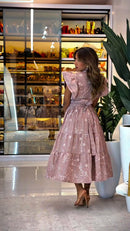 Vestido em lyser forrado