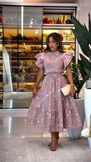 Vestido em lyser forrado