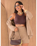 Conjunto blazer+short/saia Luanny