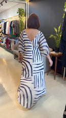 Vestido Longo manga bufante